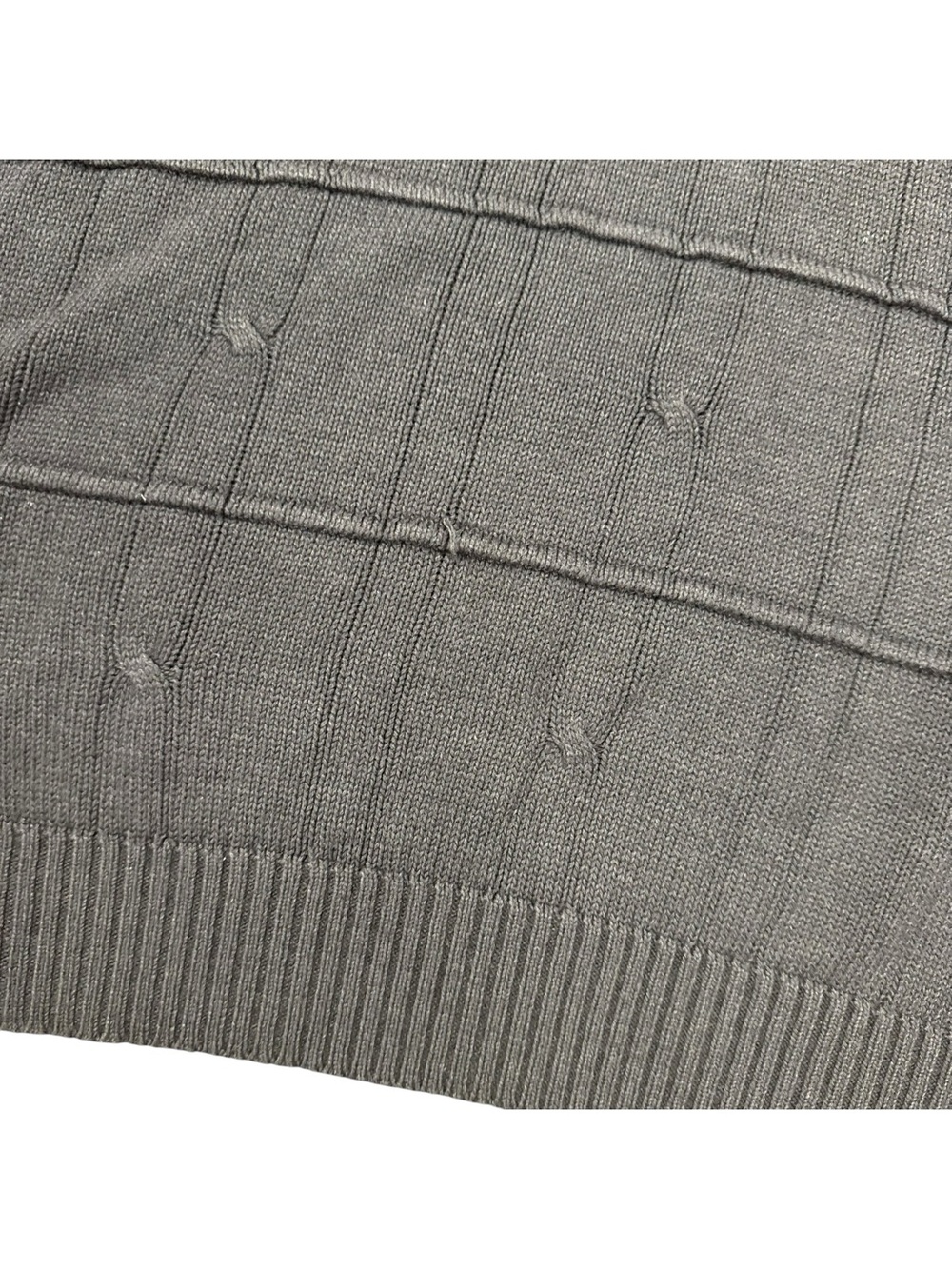 Oscar De La Renta Men’s Size XL Cable Grid Knit Grandpa Sweater Dark Gray Preppy - Picture 5 of 13